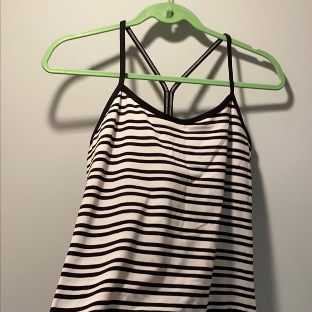 LuluLemon Striped Y Workout Top